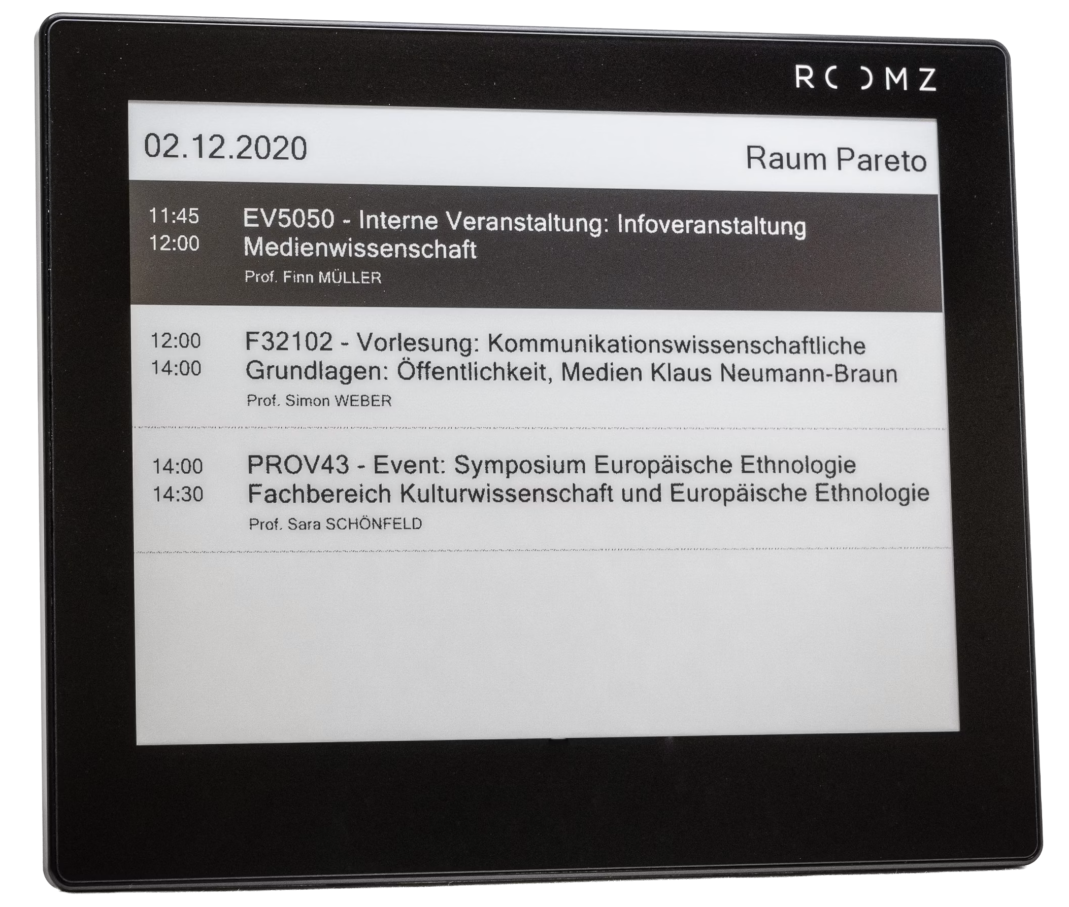 ROOMZ Display EDU Schwarz – 8″ E-Ink-Raummanager für digitale Raumverwaltung in Bildungseinrichtungen inkl. 1 Jahr Software-Lizenz